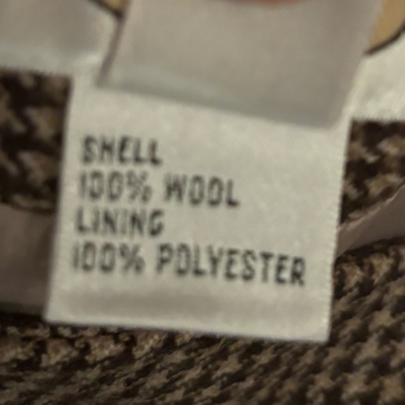 Vintage Talbots Lined Skirt Women's Size 16 Wool Brown Houndstooth A-Line - Picture 10 of 11